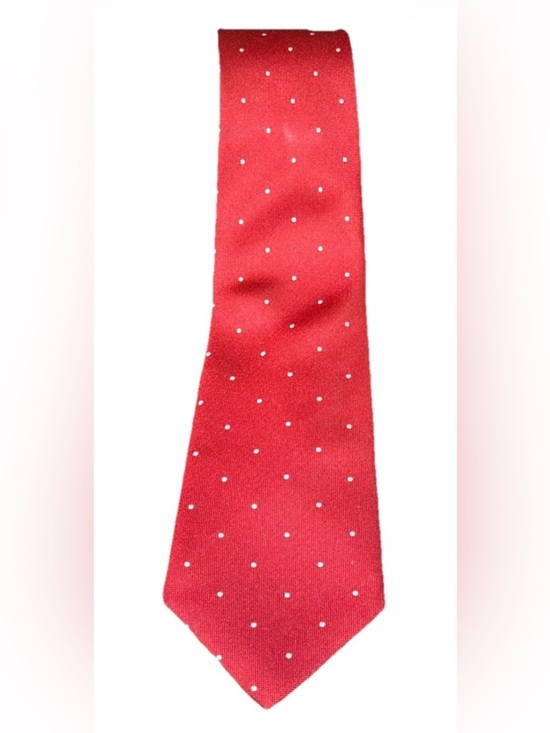 Suitsupply Other - Suitsupply 100% Mulberry Silk Tie Brick Red Pin Dot Extra Long 61"